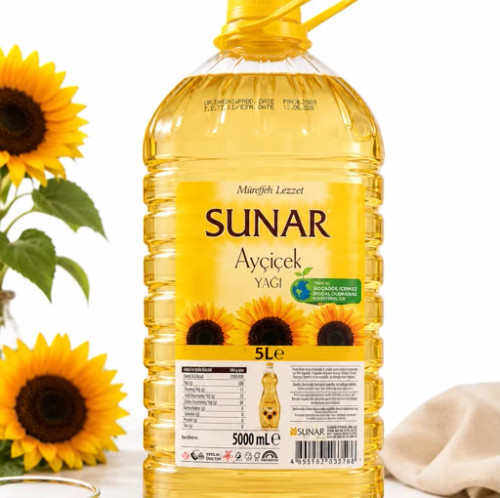 روغن آفتابگردان سونار ترکیه SUNAR حجم ۵ لیتر خالص پخت و پز و سرخ کردنی اصل وارداتی از مرز وان ضمانت دار